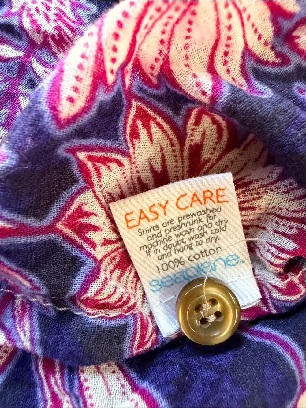 Seaplane Men's Large Seedy Purple Vibrant Floral Button-Up Shirt Palm Springs - Picture 14 of 15